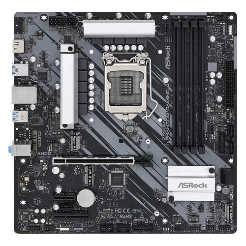 Материнская плата ASROCK Z590M PHANTOM GAMING 4, LGA 1200, Intel Z590, mATX, Ret