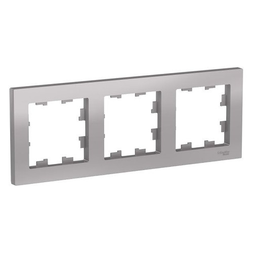 Рамка Schneider Electric AtlasDesign ATN000303 наклад. 3x гориз.мон. термопласт алюминий