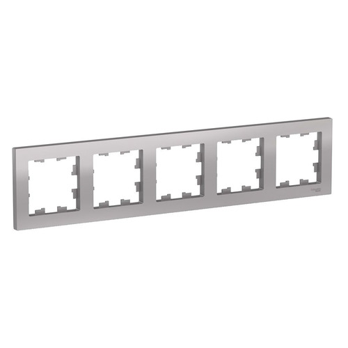 Рамка Schneider Electric AtlasDesign ATN000305 наклад. 5x гориз.мон. термопласт алюминий