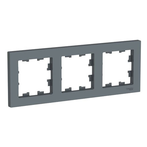 Рамка Schneider Electric AtlasDesign ATN000703 наклад. 3x гориз.мон. термопласт серый