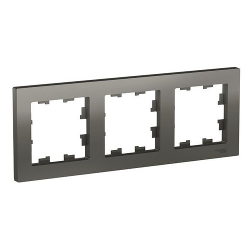 Рамка Schneider Electric AtlasDesign ATN000903 наклад. 3x гориз.мон. термопласт нержавеющая сталь