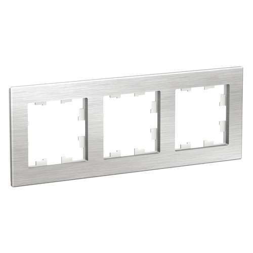 Рамка Schneider Electric AtlasDesign ATN312103 наклад. 3x металл серебро