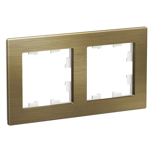 Рамка Schneider Electric AtlasDesign ATN312202 наклад. 2x гориз.мон. ABS золотой