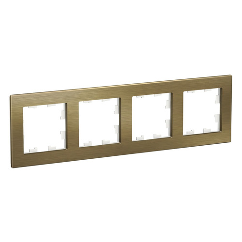 Рамка Schneider Electric AtlasDesign ATN312204 наклад. 4x гориз.мон. ABS золотой