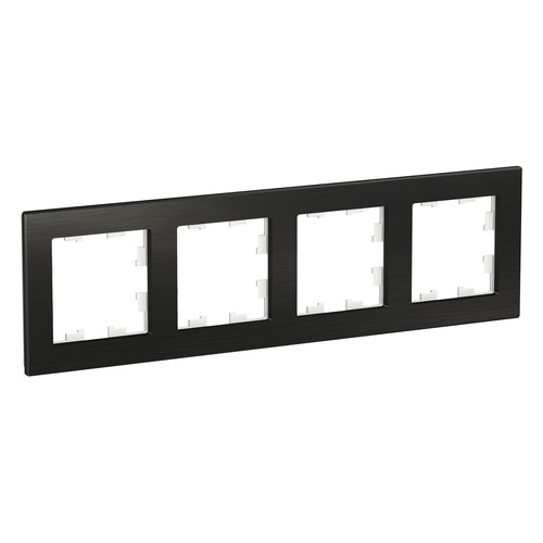 Рамка Schneider Electric AtlasDesign ATN312304 наклад. 4x гориз.мон. ABS черный