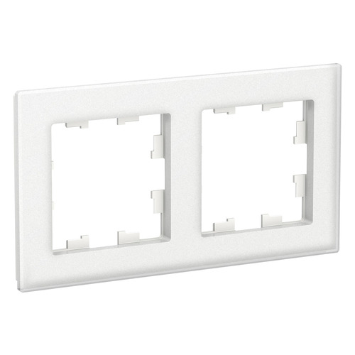 Рамка Schneider Electric AtlasDesign ATN330102 наклад. 2x гориз.мон. стекло белый (упак.:1шт)