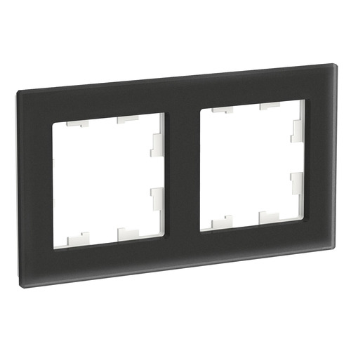 Рамка Schneider Electric AtlasDesign ATN331002 наклад. 2x гориз.мон. стекло черная перкаль (упак.:1ш