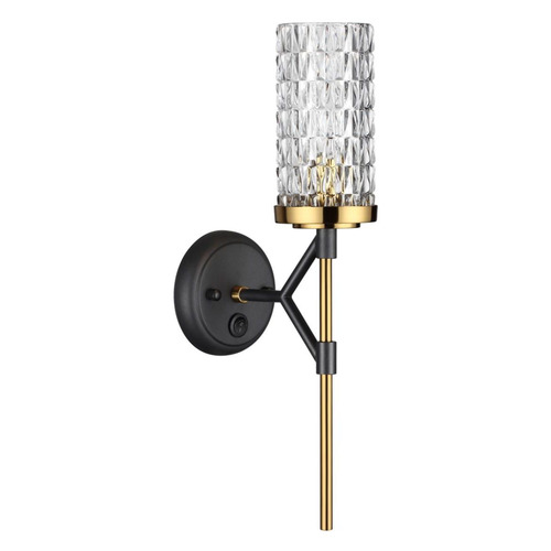 Бра ODEON LIGHT 4225/1W, золото/черный