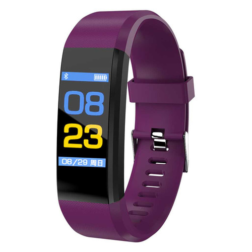 Фитнес-трекер DENN Fit One, 0.96", черный / светло-фиолетовый [dft-01p]