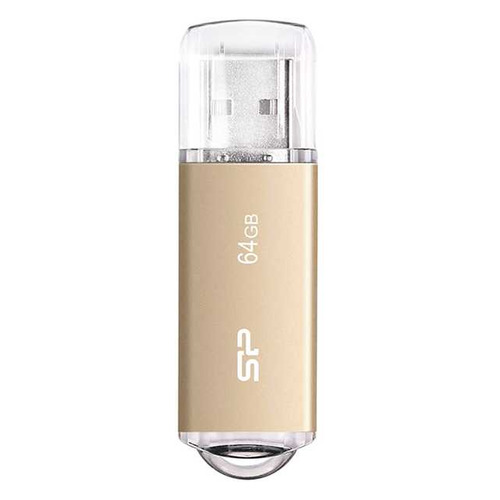 Флешка USB Silicon Power Ultima II-I Series 64ГБ, USB2.0, золотистый [sp064gbuf2m01v1gb6]