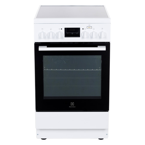 Электрическая плита Electrolux RKR560200W, стеклокерамика, без крышки, белый/черный