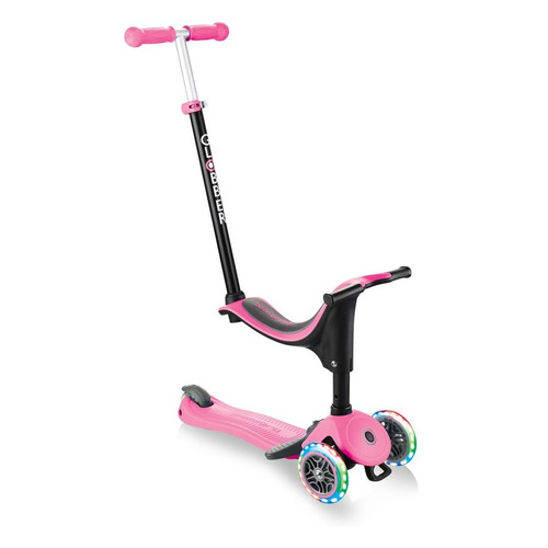 Самокат GLOBBER Go Up Sporty Plus Lights, детский, 3-колесный, розовый/черный [642-110]