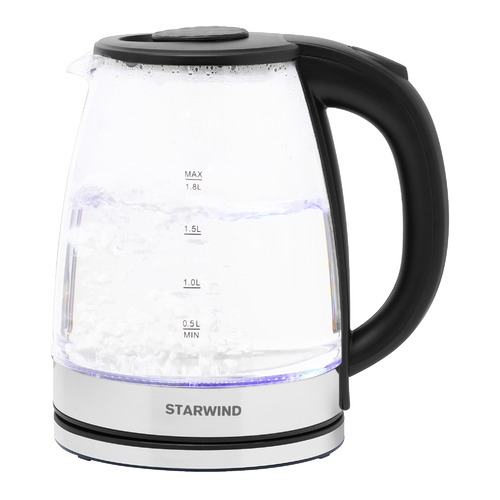 Чайник электрический StarWind SKG2050, 1800Вт, черный и серебристый