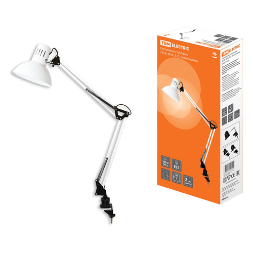 Светильник настольный TDM ELECTRIC SQ0337-0030, на струбцине, 40Вт, белый
