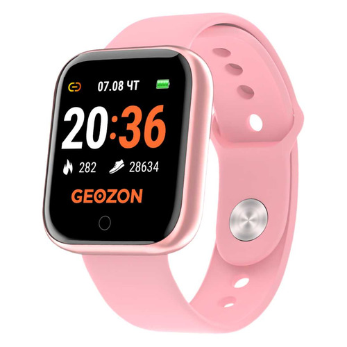 Смарт-браслет GEOZON Sprinter, 1.3", розовый / розовый [g-sm11pnk]