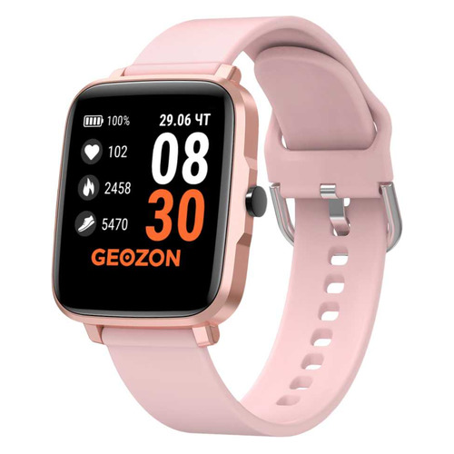 Смарт-браслет GEOZON Stayer, 1.54", розовый / розовый [g-sm13pnk]