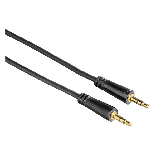 Кабель аудио HAMA H-122317, Jack 3.5 (m) - Jack 3.5 (m) , 0.75м, GOLD, черный [00122317]