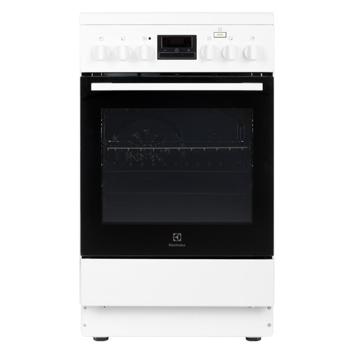 Электрическая плита Electrolux RKI560200W, стеклокерамика, без крышки, белый/черный
