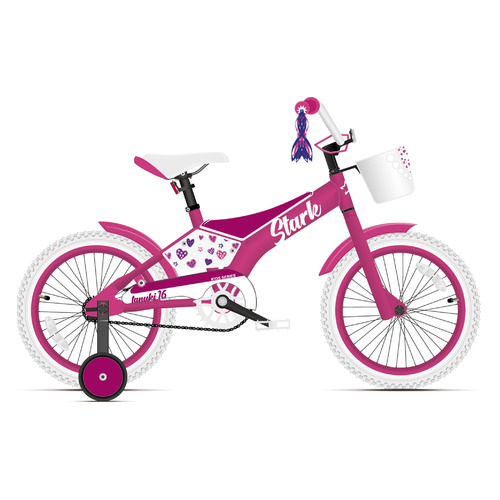 Велосипед STARK Tanuki 16 Girl городской (детский), колеса 16", розовый/фиолетовый, 10.5кг