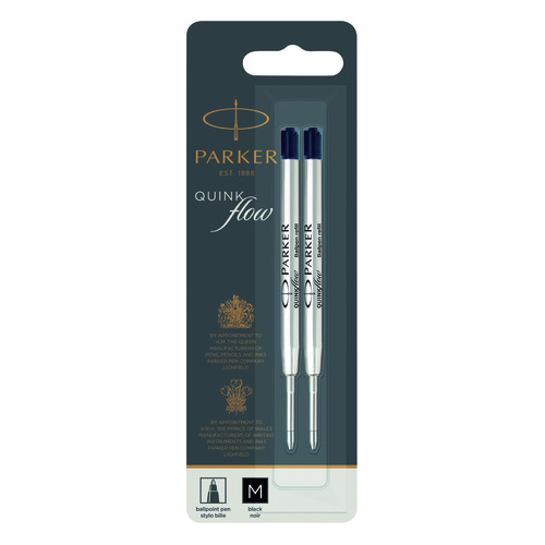 Стержень шариковый Parker QuinkFlow Z08 (1950372) M 1мм черные чернила блистер (2шт)