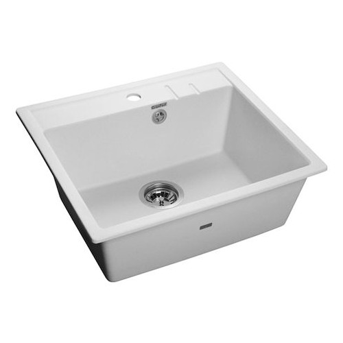 Кухонная мойка GRANFEST Quadro GF-Q560, искусственный мрамор, 49.8см х 55.8см, иней