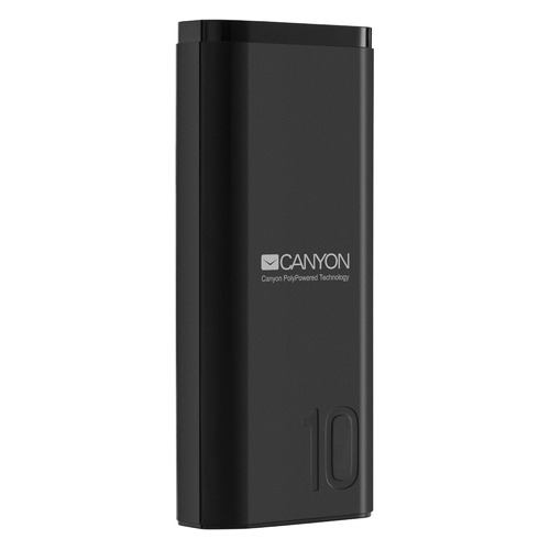 Внешний аккумулятор (Power Bank) Canyon PB-103, 10000мAч, черный [cne-cpb010b]