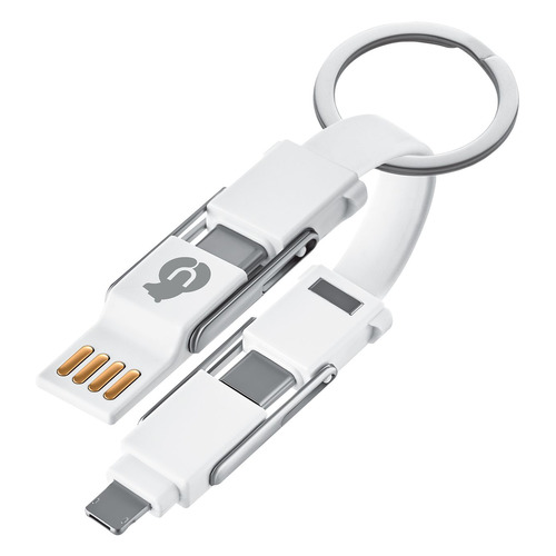 Переходник UBEAR DC09WH61-AD, Lightning (m)/USB Type-C (m)/micro USB (m) - USB (m), 0.14м, белый