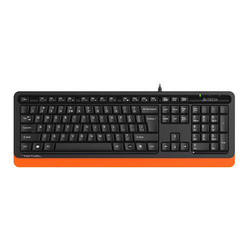 Клавиатура A4TECH Fstyler FKS10, USB, черный оранжевый [fks10 orange]