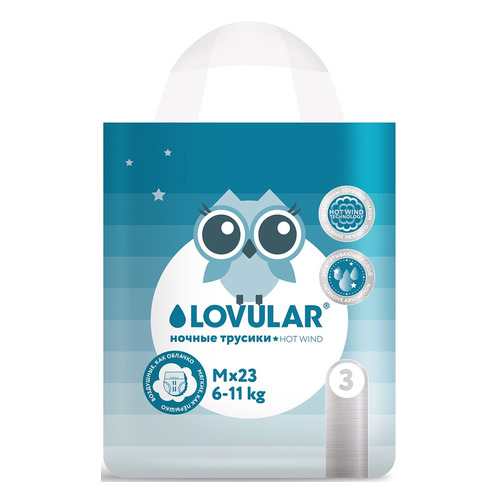 LOVULAR трусики Hot Wind 429651, 6-11 кг, M размер, 23 шт