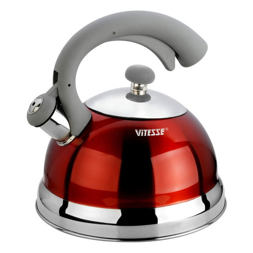 Металлический чайник Vitesse Lishan, 2.5л, красный [vs-1116 red]