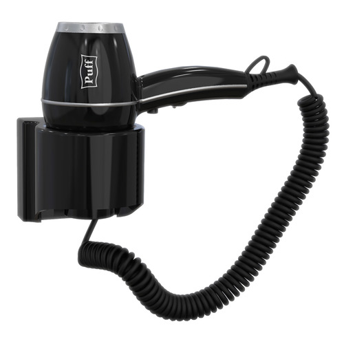 Фен PUFF 1800Вl, настенный, 1800Вт, черный