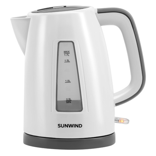 Чайник электрический SUNWIND SUN-K-30, 2200Вт, белый и серый