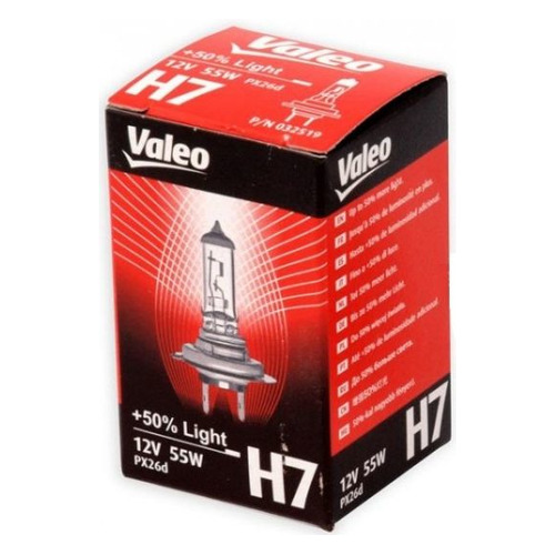 Лампа автомобильная галогенная VALEO 32519, H7, 12В, 55Вт, 4200К, 1шт