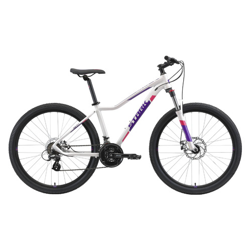 Велосипед STARK Viva 27.2 HD (2021), горный (взрослый), рама 16", колеса 27.5", белый/фиолетовый, 15.9кг [hq-0004708]