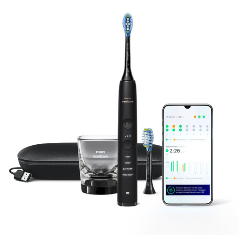 Электрическая зубная щетка Philips Sonicare DiamondClean 9000 HX9913/18, цвет: черный