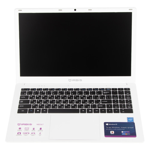 Ноутбук IRBIS NB267, 15.6", IPS, Intel Pentium J3710 1.6ГГц, 4ГБ, 128ГБ eMMC, Intel HD Graphics , Windows 10 Home, NB267, белый