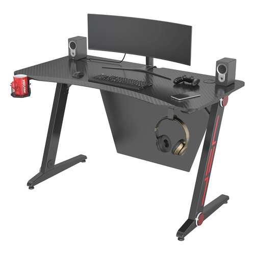 Стол игровой Cactus CS-GTZ-BKRD-CARBON, МДФ, карбон