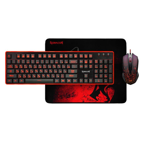 Комплект (клавиатура+мышь) REDRAGON S107, USB 2.0, проводной, черный [78225]