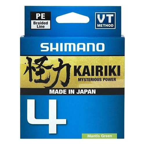 Леска SHIMANO Kairiki 4 PE, плетеная, 0.215мм, 150м, 16.7кг, зеленый [ldm54te2521515g]