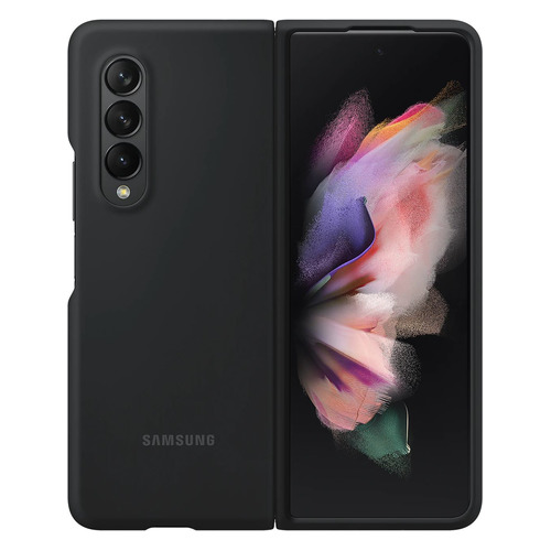 Чехол (клип-кейс) Samsung Silicone Cover, для Samsung Galaxy Z Fold3, черный [ef-pf926tbegru]
