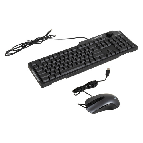Комплект (клавиатура+мышь) ASUS CB02 TUF, USB, проводной, черный [90mp02a0-bcra00]