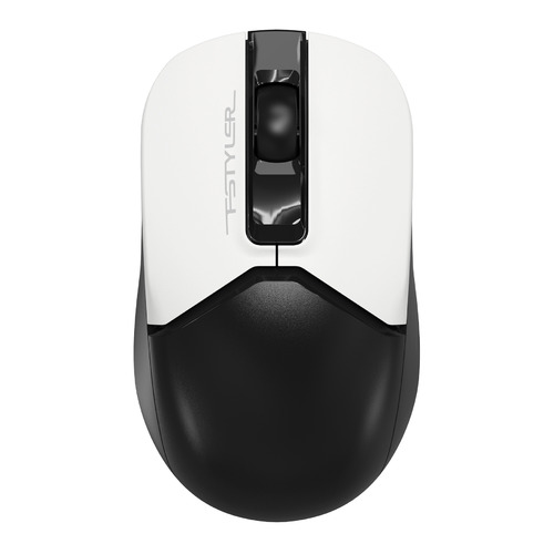 Мышь A4TECH Fstyler FB12, оптическая, беспроводная, USB, белый и черный [fb12 panda]