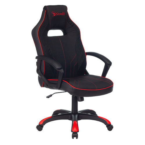 Кресло игровое A4TECH Bloody GC-120, на колесиках, ткань дышащая, черный/красный