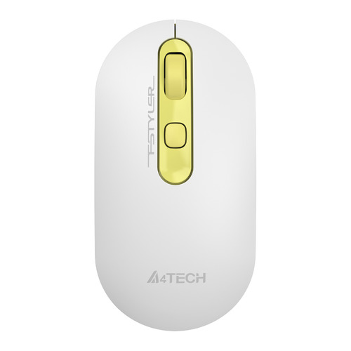 Мышь A4TECH Fstyler FG20 Daisy, оптическая, беспроводная, USB, белый и желтый [fg20 (daisy)]