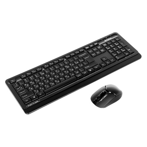 Комплект (клавиатура+мышь) A4TECH Fstyler FG1012, USB, беспроводной, черный [fg1012 black]
