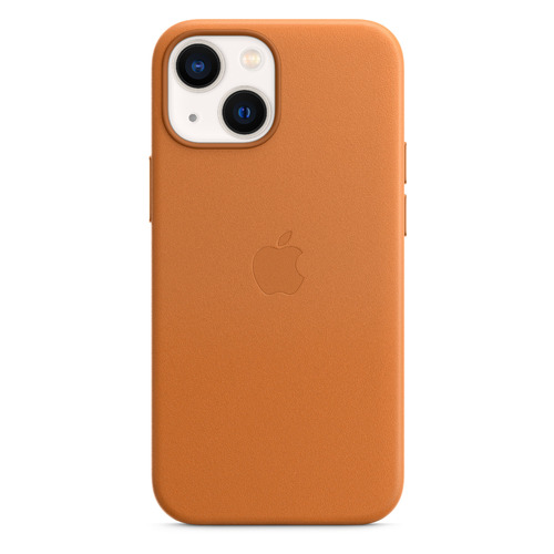 Чехол (клип-кейс) Apple Leather Case with MagSafe, для Apple iPhone 13 mini, золотистая охра [mm0d3ze/a]