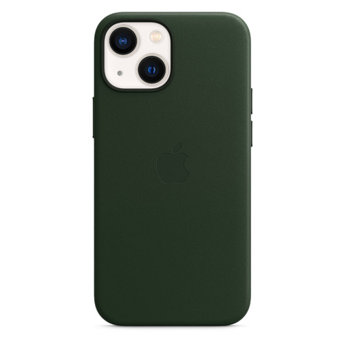 Чехол (клип-кейс) Apple Leather Case with MagSafe, для Apple iPhone 13 mini, зеленая секвойя [mm0j3ze/a]