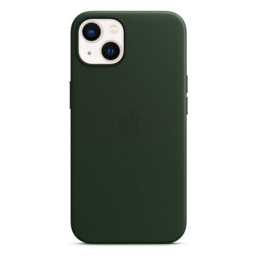 Чехол (клип-кейс) Apple Leather Case with MagSafe, для Apple iPhone 13, зеленая секвойя [mm173ze/a]