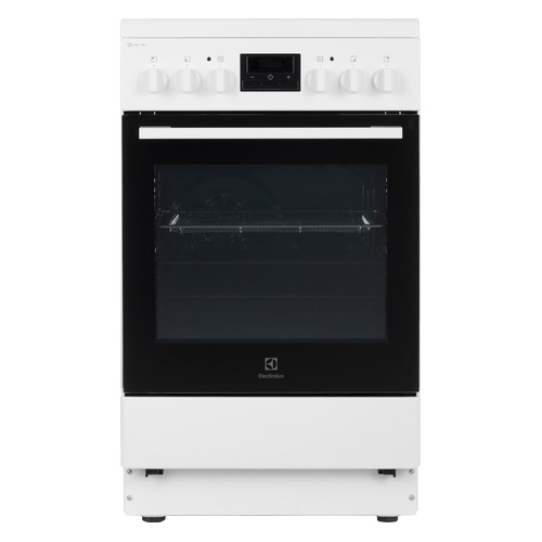 Электрическая плита Electrolux RKR540200W, стеклокерамика, без крышки, белый/черный