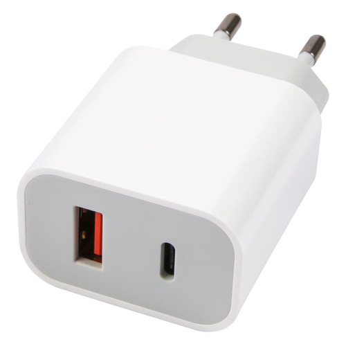 Сетевое зарядное устройство Redline NQC-13, USB + USB type-C, 3A, белый [ут000024925]